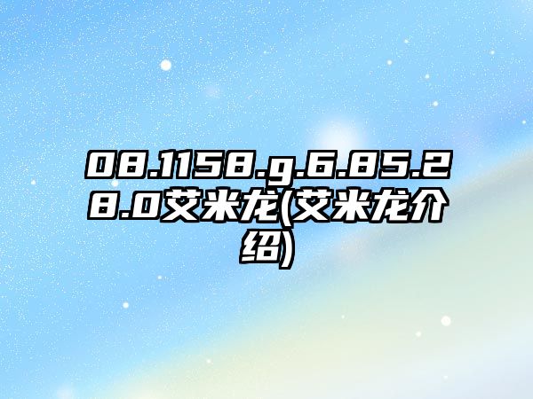 08.1158.g.6.85.28.0艾米龍(艾米龍介紹)