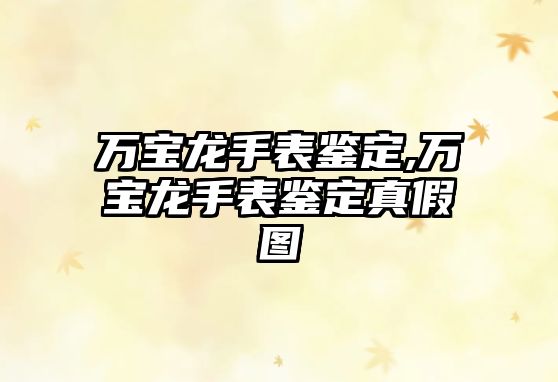 萬寶龍手表鑒定,萬寶龍手表鑒定真假圖