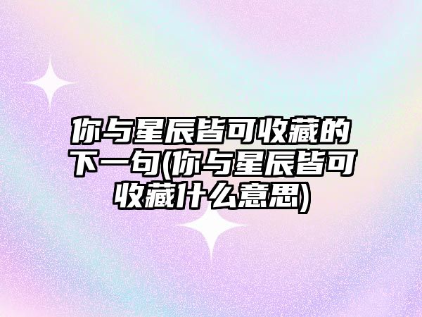 你與星辰皆可收藏的下一句(你與星辰皆可收藏什么意思)