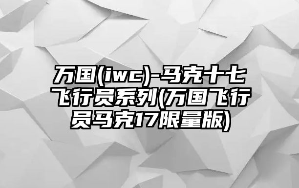 萬國(iwc)-馬克十七飛行員系列(萬國飛行員馬克17限量版)