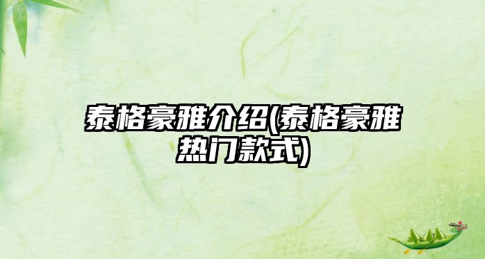 泰格豪雅介紹(泰格豪雅熱門款式)