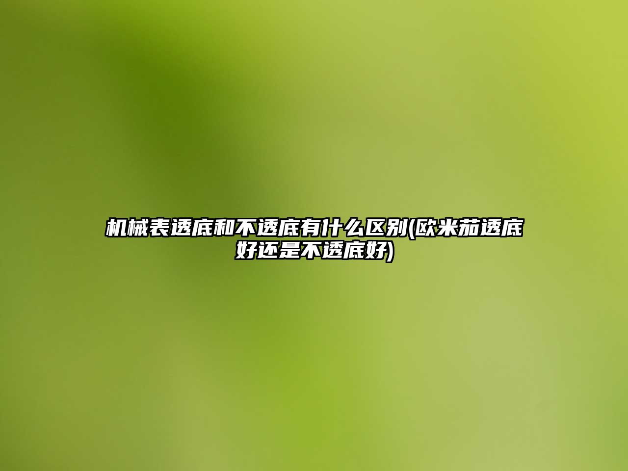 機(jī)械表透底和不透底有什么區(qū)別(歐米茄透底好還是不透底好)