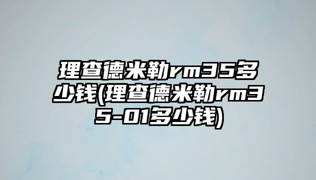 理查德米勒rm35多少錢(理查德米勒rm35-01多少錢)