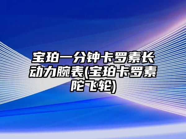 寶珀一分鐘卡羅素長動力腕表(寶珀卡羅素陀飛輪)