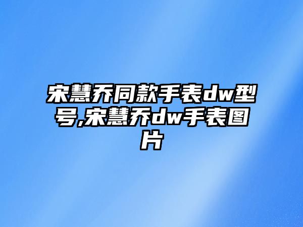 宋慧喬同款手表dw型號,宋慧喬dw手表圖片