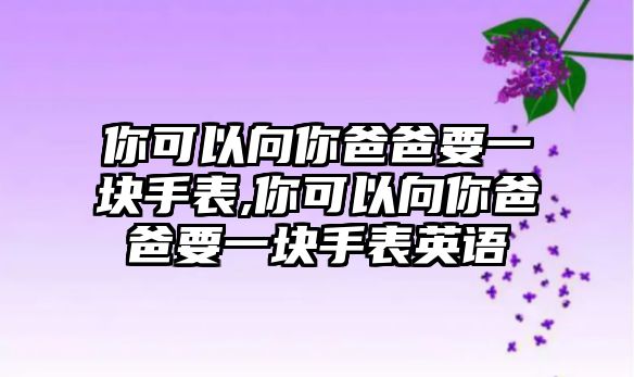 你可以向你爸爸要一塊手表,你可以向你爸爸要一塊手表英語