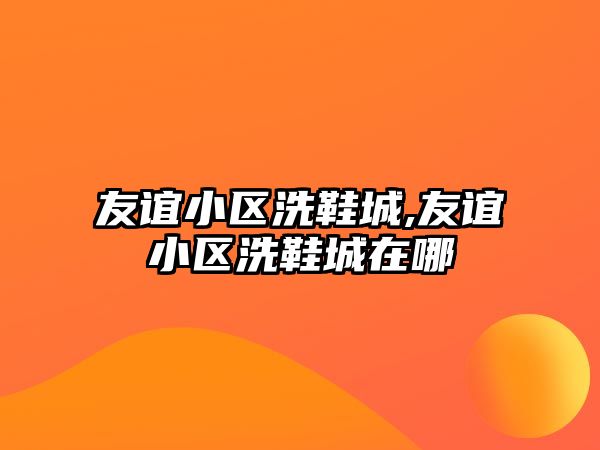 友誼小區洗鞋城,友誼小區洗鞋城在哪