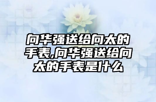 向華強(qiáng)送給向太的手表,向華強(qiáng)送給向太的手表是什么